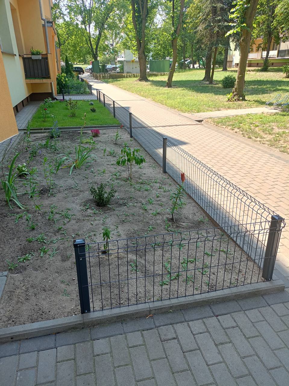 Płotek 3D z furtką przy rabacie